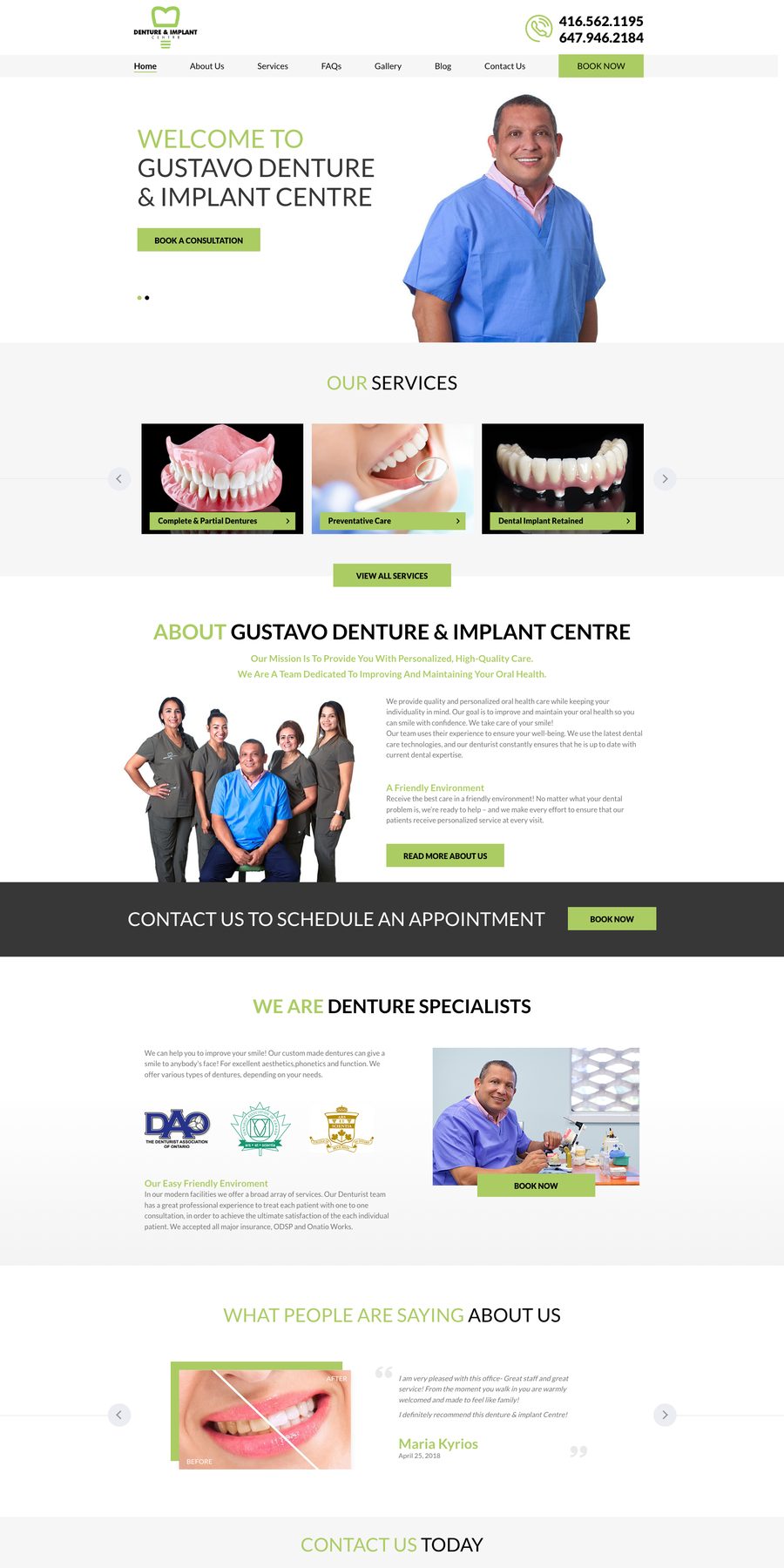 Gustavo Denture & Implant Centre website