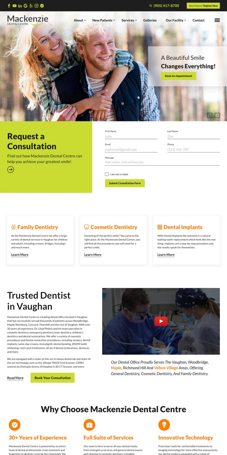 Mackenzie Dental Centre website